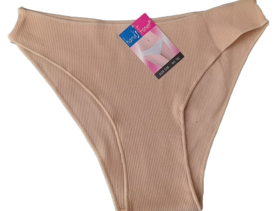 6-pack Λεπτό λάστιχο Κυλοτάκι 1/4 βαμβακερό RIB #170