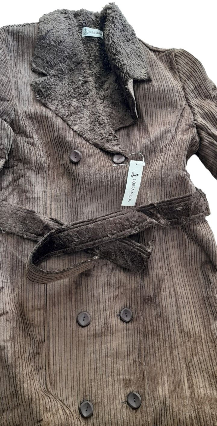 Γυναικείο κοτλέ παλτό με επένδυση εσωτερικά #305