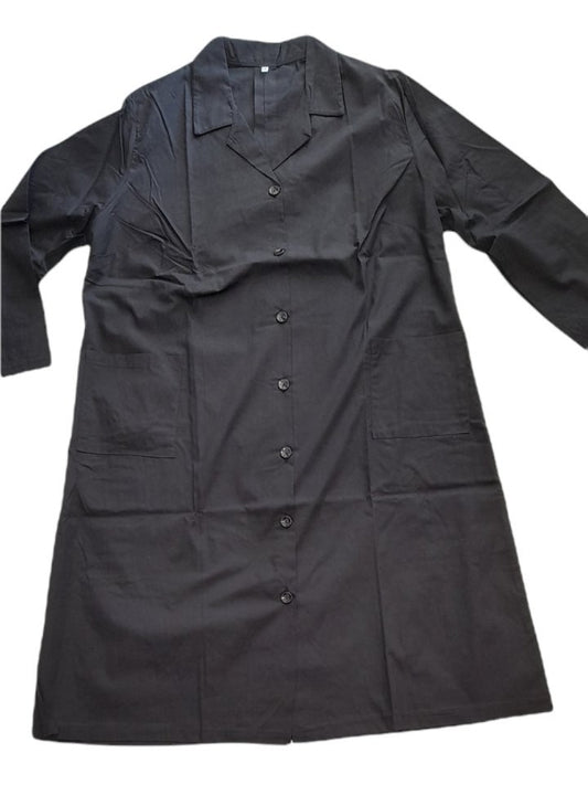 Κλασική Μαύρη Ρόμπα ποπλίνα βαμβακερή μακρύ μανίκι #33110