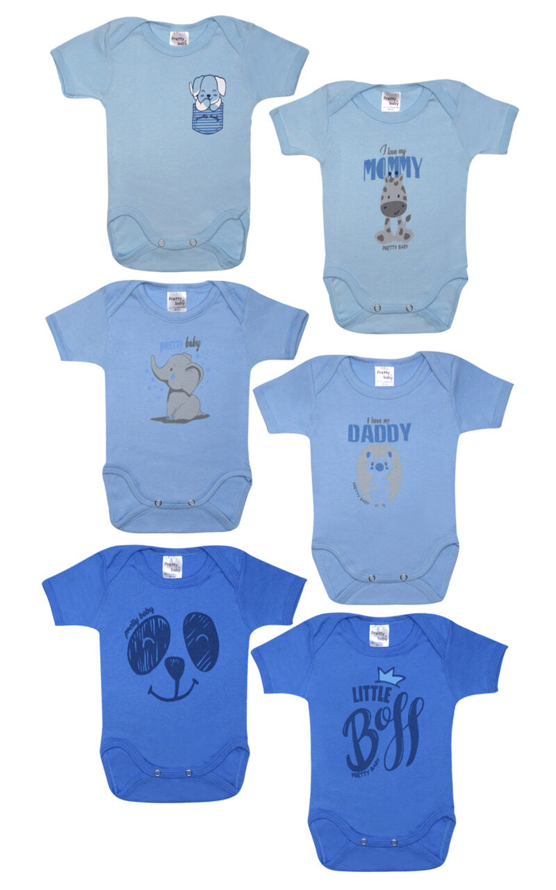 Σετ 2 κορμάκια βρεφικά 100% βαμβακερά με κλιπς #34825