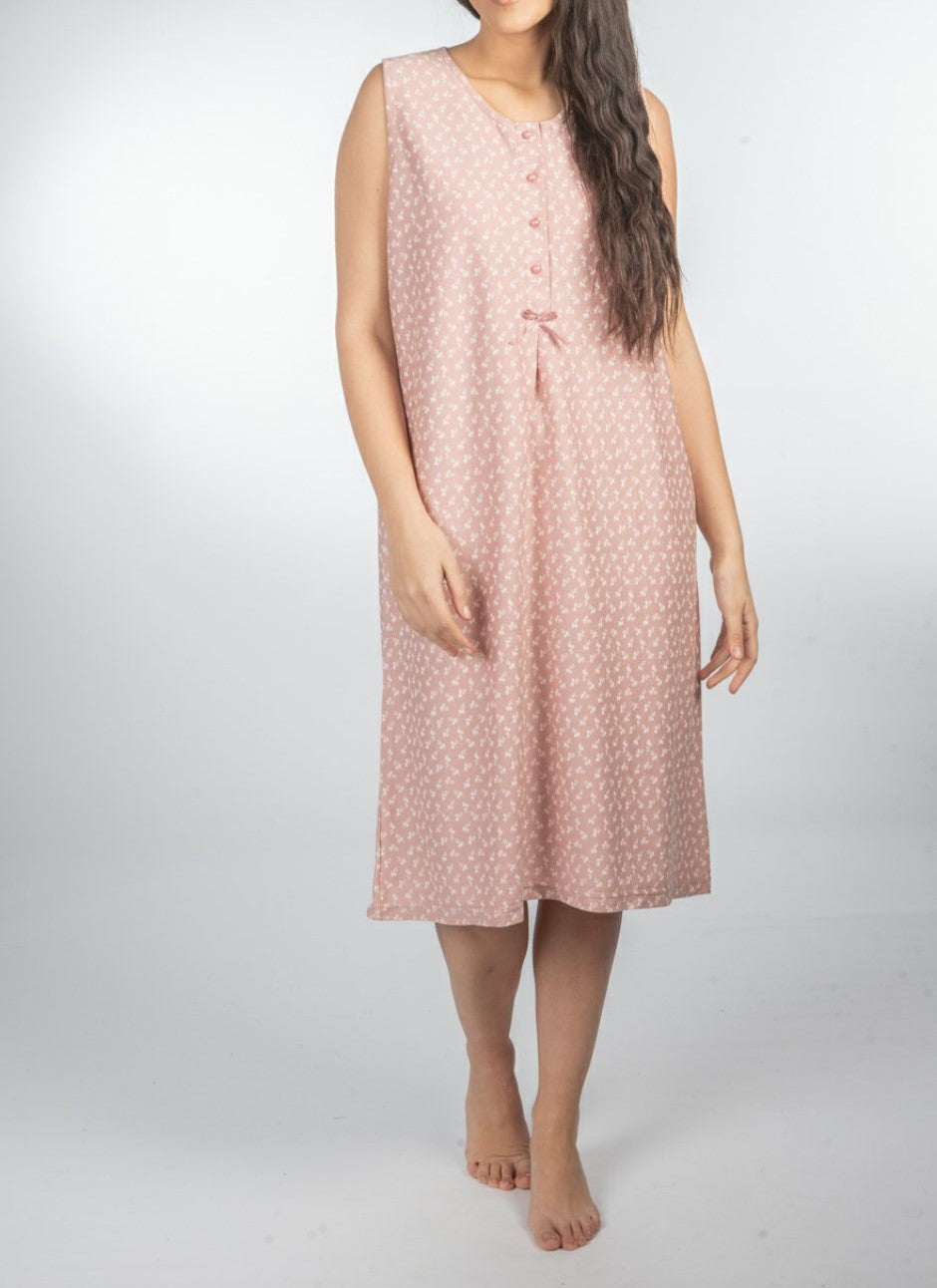 Κλασική Νυχτικιά βαμβακερή με κοντό μανίκι #520413