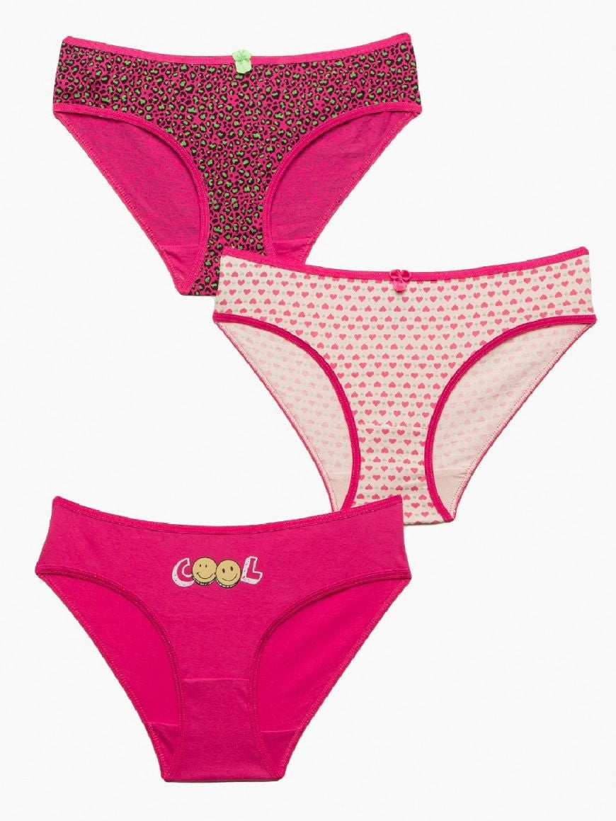 Εφηβικό Παιδικό Σλιπ Κοριτσιών pack3 τμχ Minerva #42146