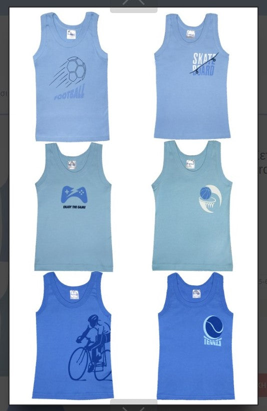 Εφηβικό Βαμβακερό 100% φανελάκι αμάνικο αγόρι #48572