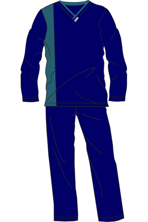 Ανδρική βαμβακερή φόρμα ύπνου με βε γιακά #Β516