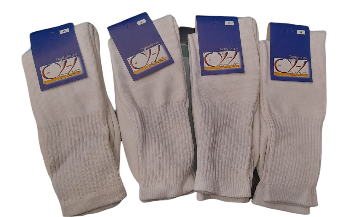 4-pack Λευκή Βαμβακερή πετσετέ αθλητική μακριά κάλτσα #52010