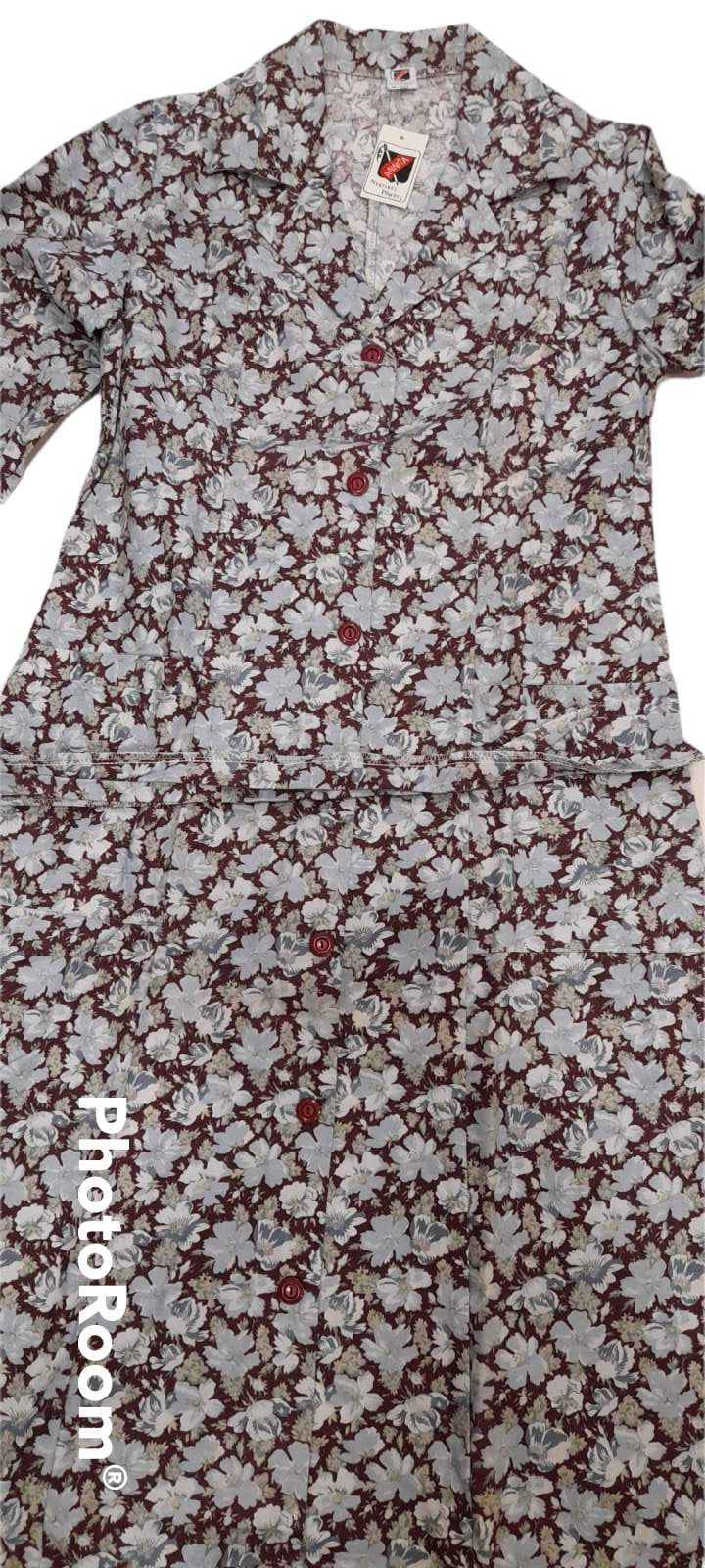 Κλασικό φόρεμα - Ρόμπα φανέλα βαμβακερό για μεγαλύτερες κυρίες #520161