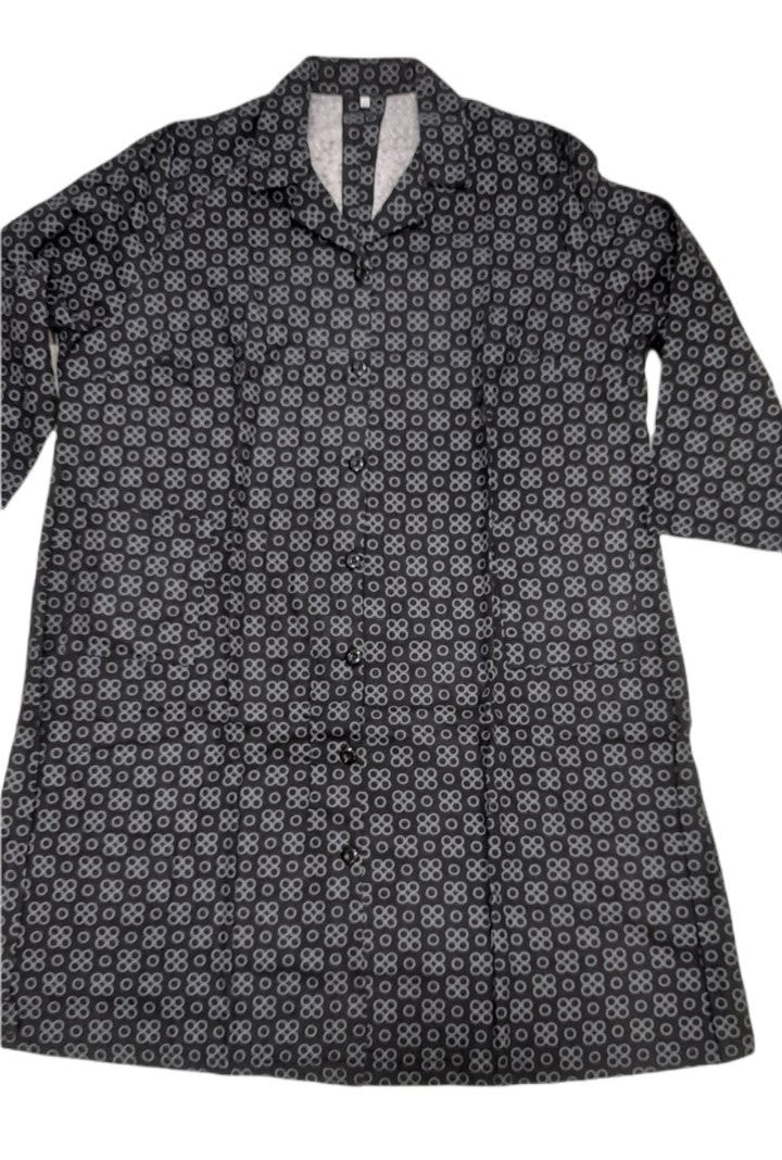 Κλασικό φόρεμα - Ρόμπα φανέλα βαμβακερό για μεγαλύτερες κυρίες #520161