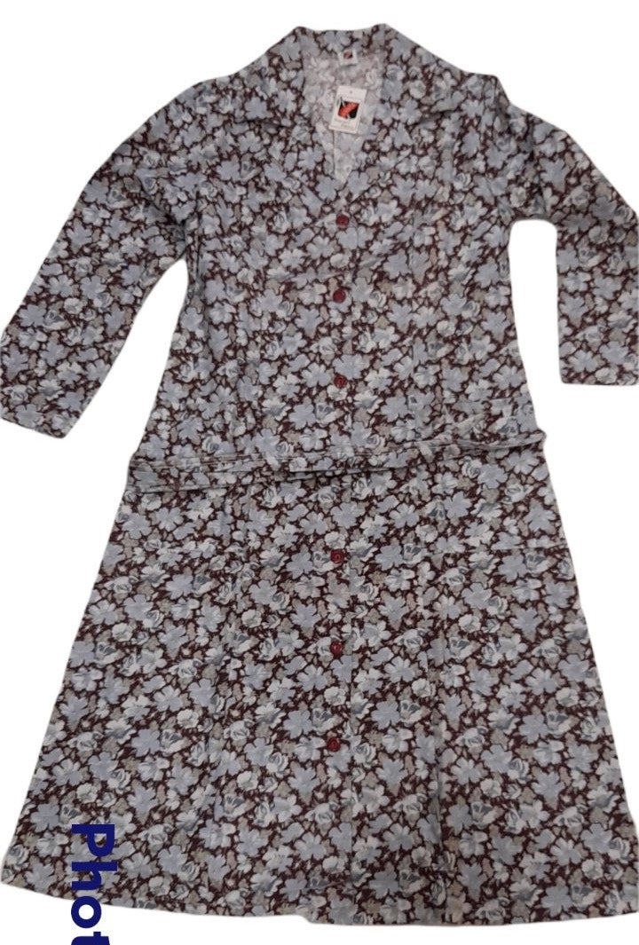 Κλασικό φόρεμα - Ρόμπα φανέλα βαμβακερό για μεγαλύτερες κυρίες #520161