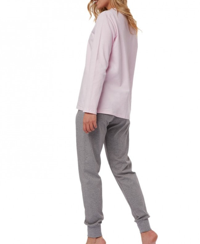 Minerva γυναικεία Πιτζάμα CAT FRIENDSHIP dusty pink #52026