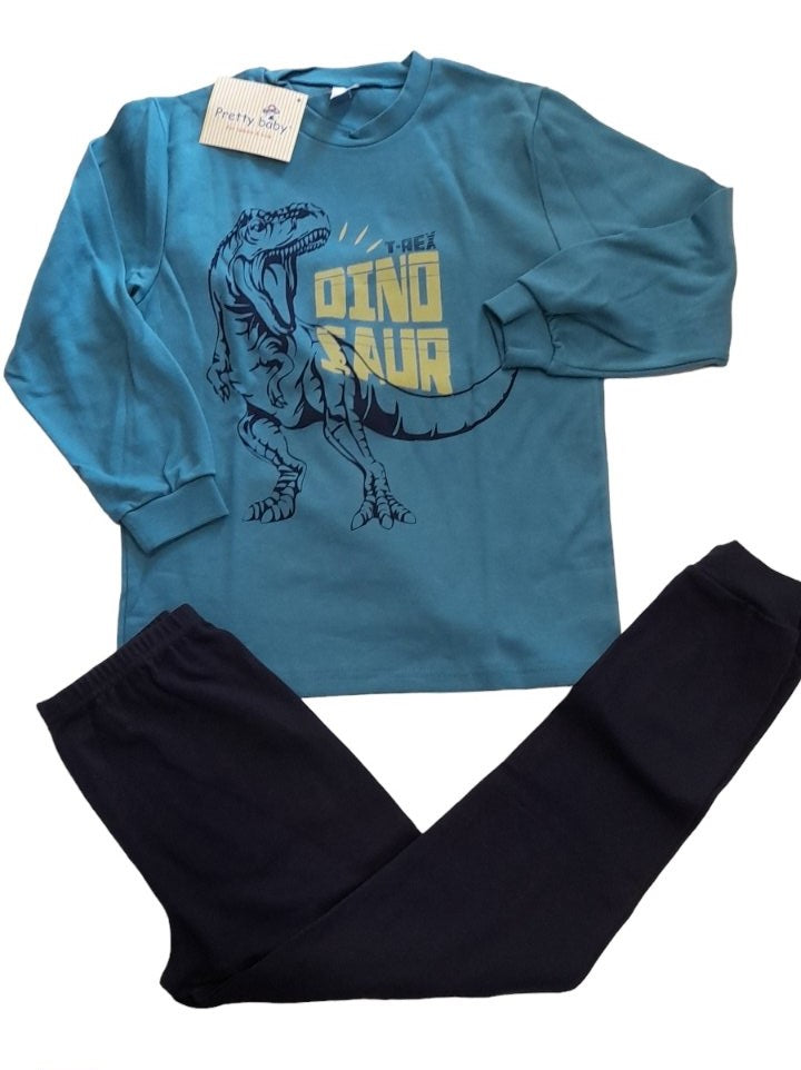 Πιτζάμα αγόρι DINO βαμβακερή με μανσέτες κάτω στο παντελόνι #63983
