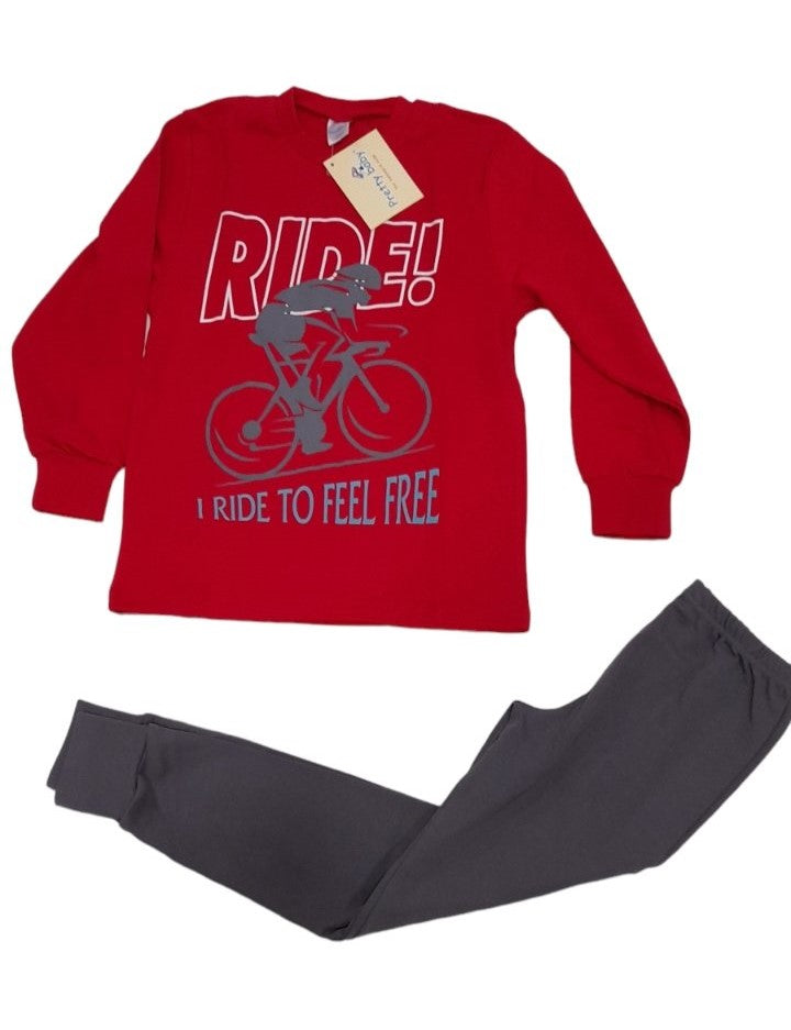 RIDE cotton pajama boy with cuffs down the pants #63989