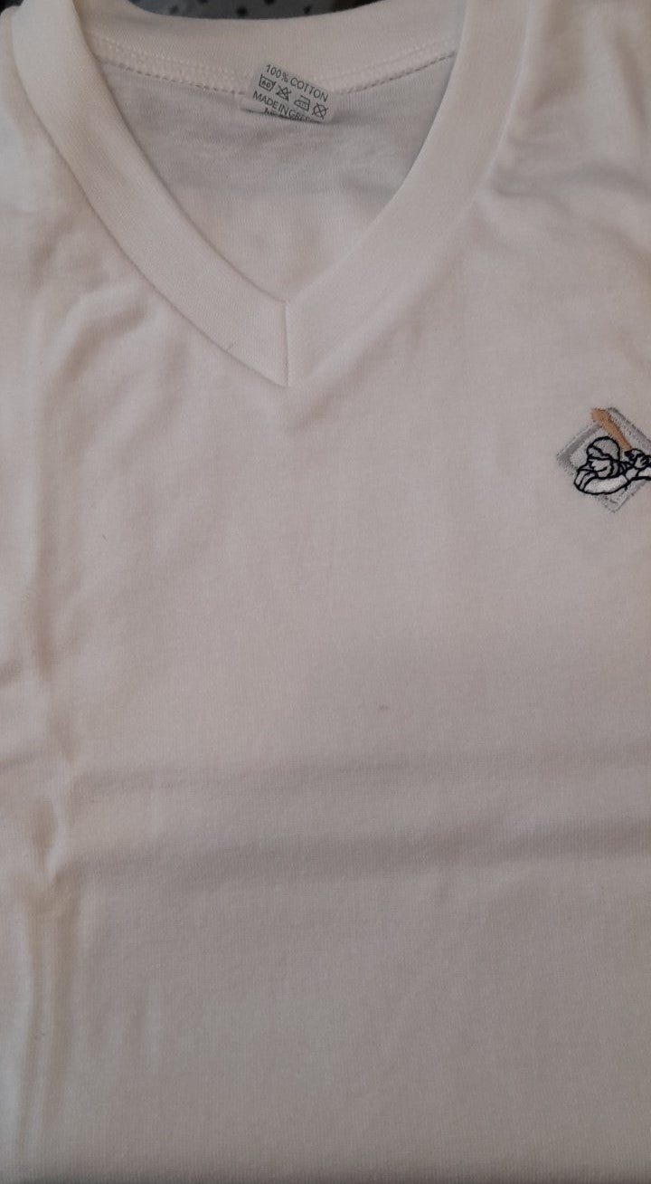 Κοντομάνικο φανελάκι παιδικό - εφηβικό με βε γιακά #8244