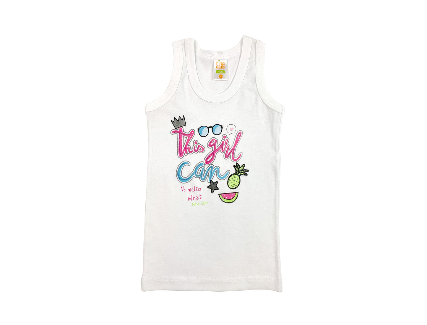 Φανελάκι Λευκό με σχέδιο χωρίς μανίκι #900