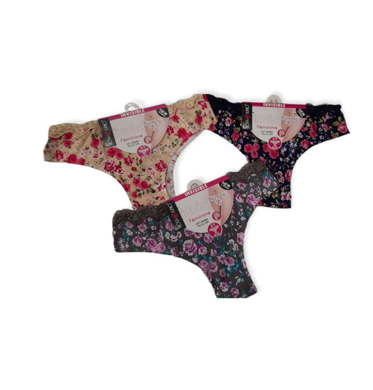 Slip floral γυναικείο κομμένο με λέιζερ χωρίς ραφές #ΝΟ9089