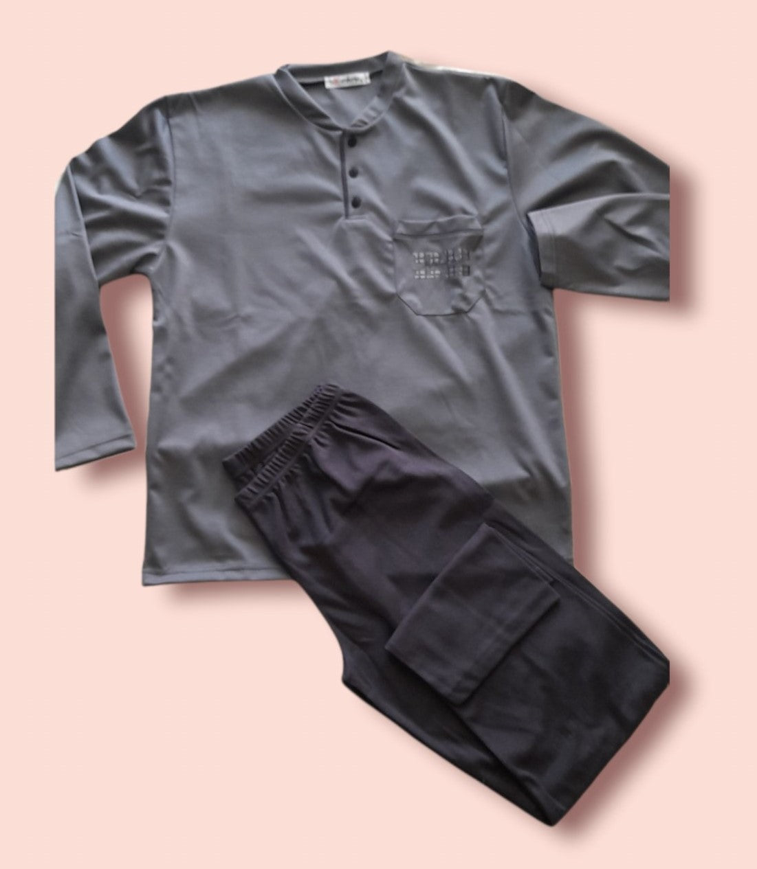 Ανδρική πιτζάμα punto-Roma με πατιλέτα και κουμπί #119