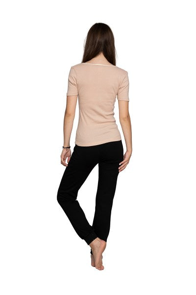 Μπλουζάκι γυναικείο βαμβακερό με κοντό μανίκι #68-68M