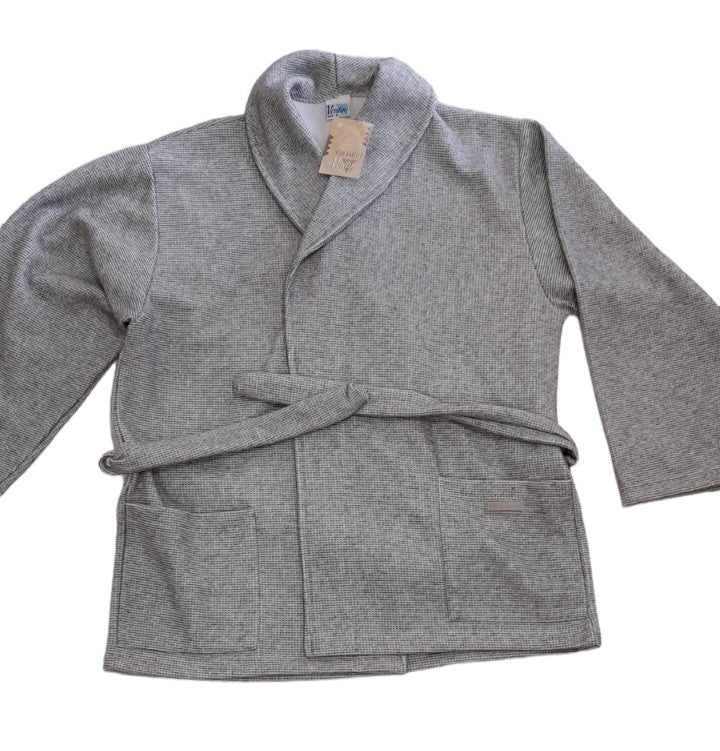 Ανδρική κοντή ρόμπα, δετή με πέτο και τσέπες #5104