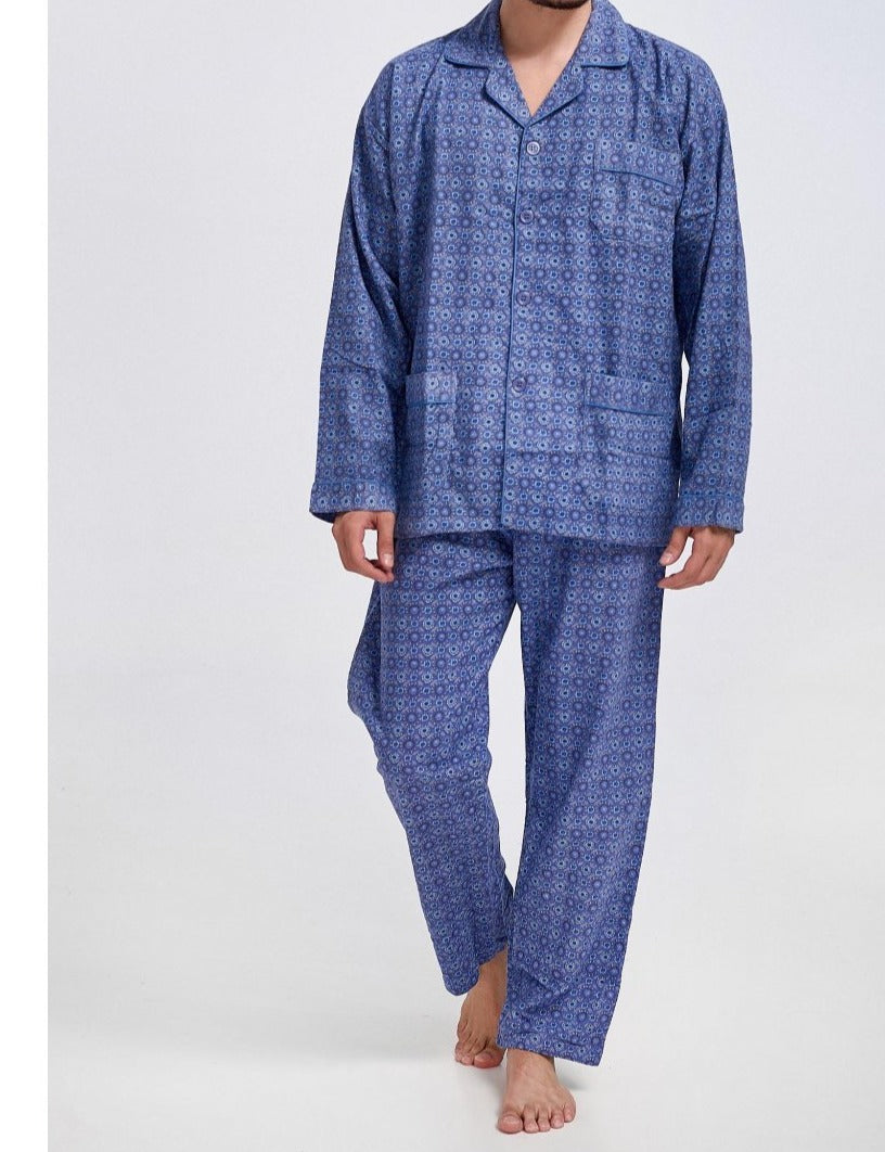 Κλασική Φανέλα-κουμπί, πιτζάμα Ανδρών βαμβακερή 100% #1030