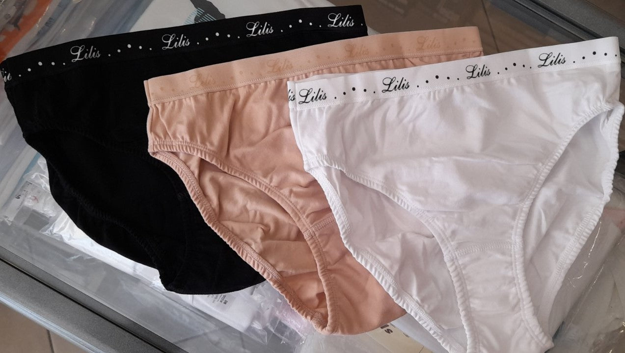 Κλασικό γυναικείο σλιπ με φαρδύ λάστιχο 3 μαζί #52074