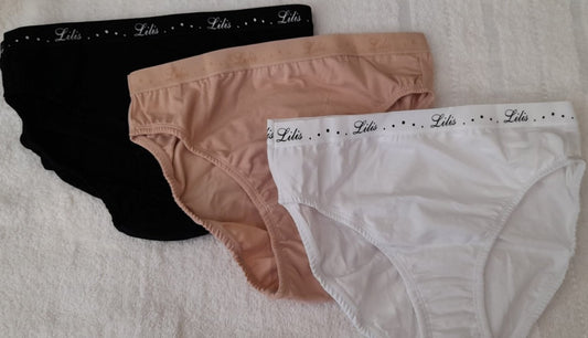 Κλασικό γυναικείο σλιπ με φαρδύ λάστιχο 3 μαζί #52074