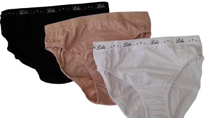 Κλασικό γυναικείο σλιπ με φαρδύ λάστιχο 3 μαζί #52074