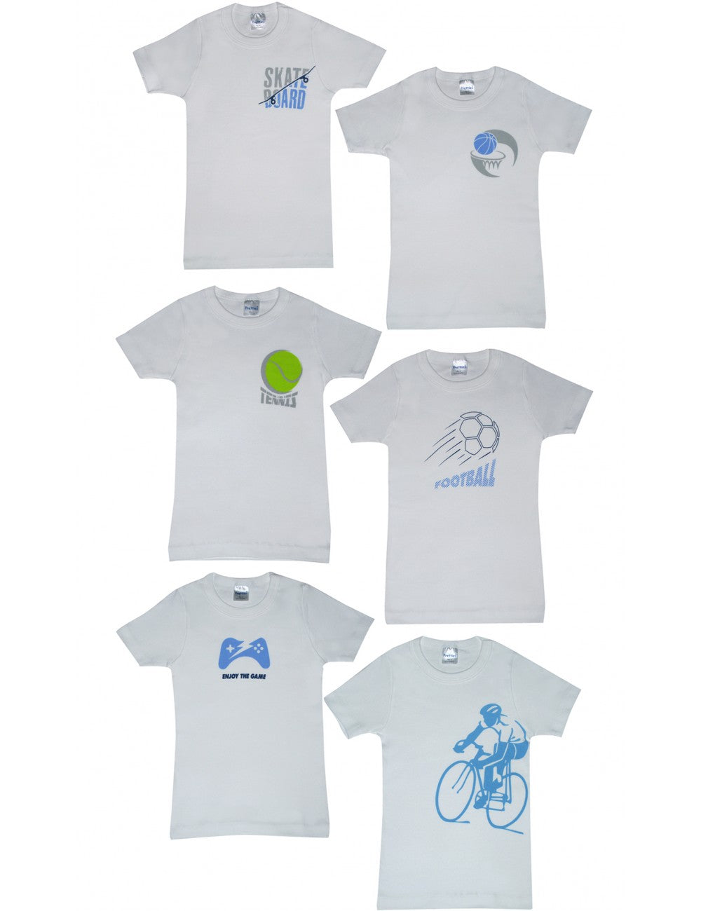 Σετ 3-μαζί εφηβικό Βαμβακερό 100% φανελάκι με κοντό μανίκι #48562