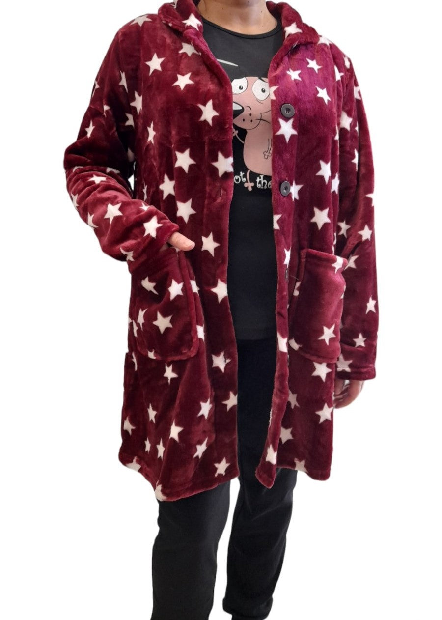 Ρόμπα κοντή με κουμπί Γυναικεία σε polar fleece #01223