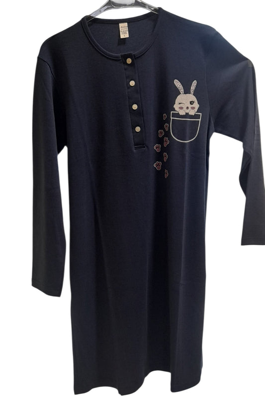 Νεανική Νυχτικιά βαμβακερή Ίντερλοκ & τύπωμα #1080