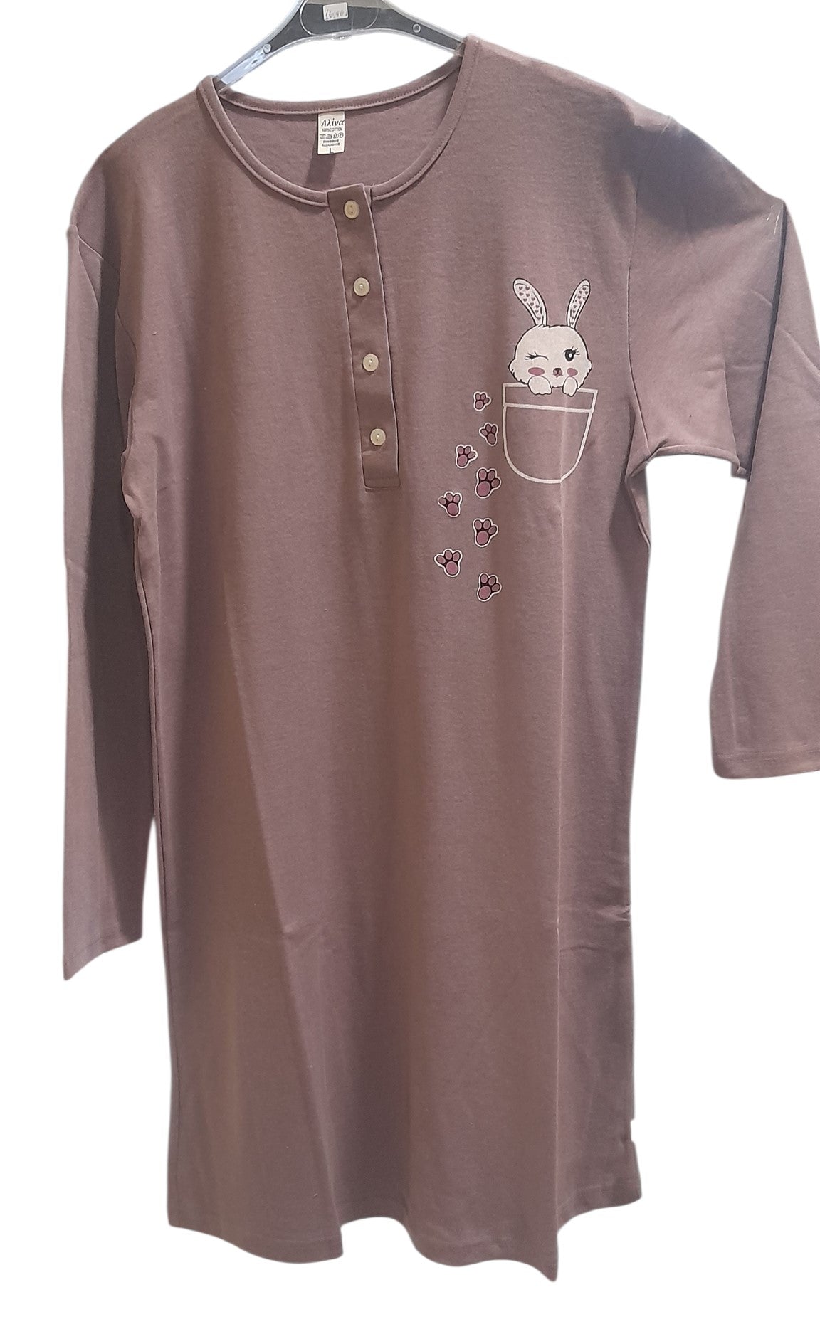 Νεανική Νυχτικιά βαμβακερή Ίντερλοκ & τύπωμα #1080