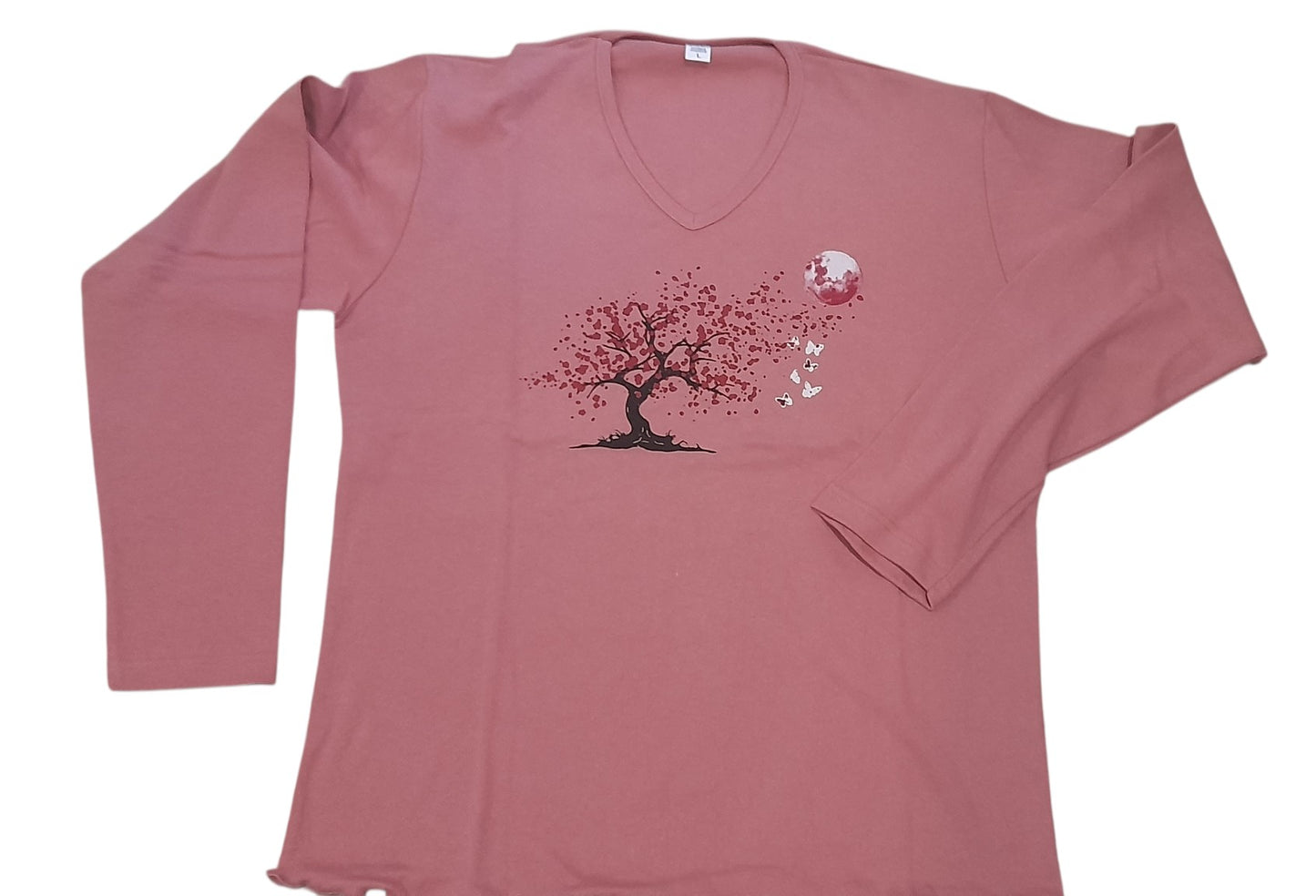 Γυναικεία 100% βαμβακερή πιτζάμα με ΒΕ V λαιμό #1130