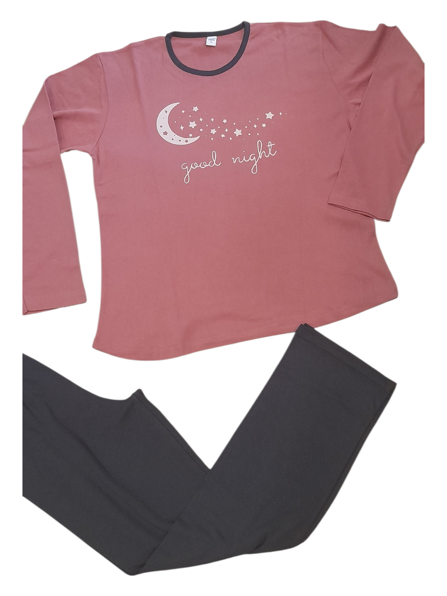 Γυναικεία 100% βαμβακερή πιτζάμα με στρόγγυλο λαιμό #1120