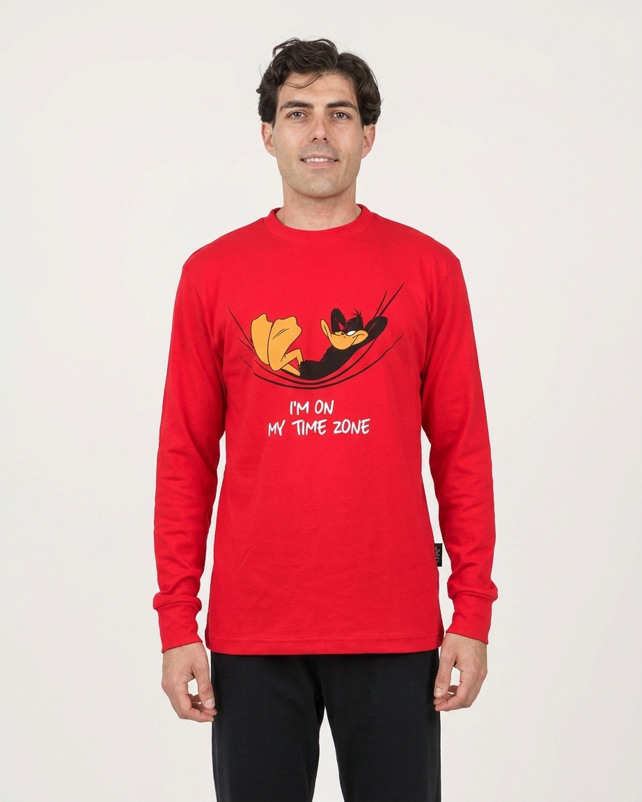 Ανδρική πιτζάμα 100% βαμβάκι τύπωμα DAFFY DUCK #1303