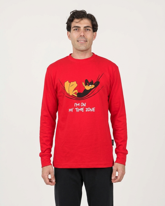 Ανδρική πιτζάμα 100% βαμβάκι τύπωμα DAFFY DUCK #1303