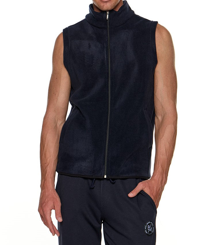Αμάνικο γιλέκο unisex fleece με φερμουάρ και γιακά #1364