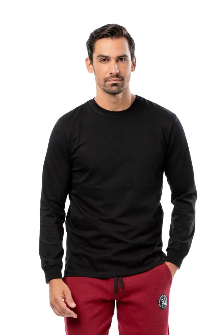 Κλασικό μπλουζάκι με μακρύ μανίκι από 100% βαμβάκι #1422