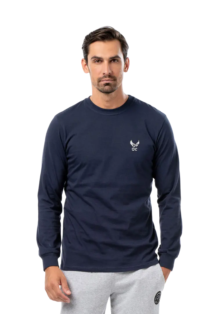 Κλασικό μπλουζάκι με μακρύ μανίκι από 100% βαμβάκι #1422