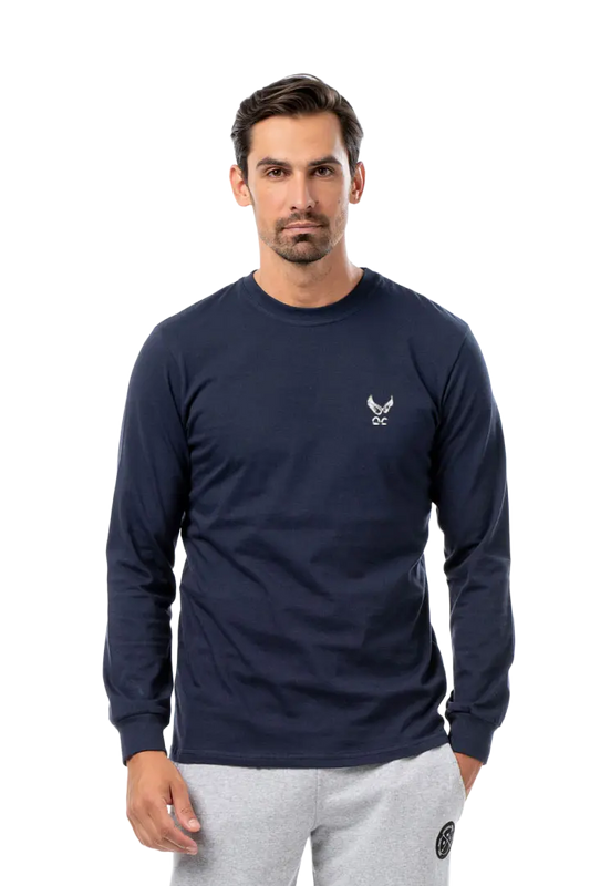 Κλασικό μπλουζάκι με μακρύ μανίκι από 100% βαμβάκι #1422