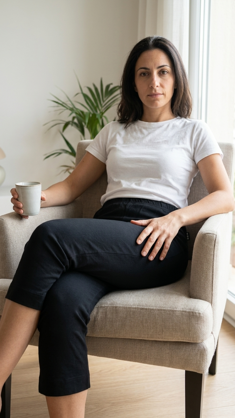 Capri classic high waist leggings with a slight side opening #180 