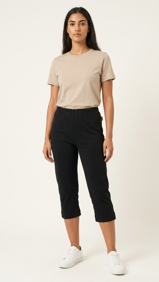 Capri classic high waist leggings with a slight side opening #180 