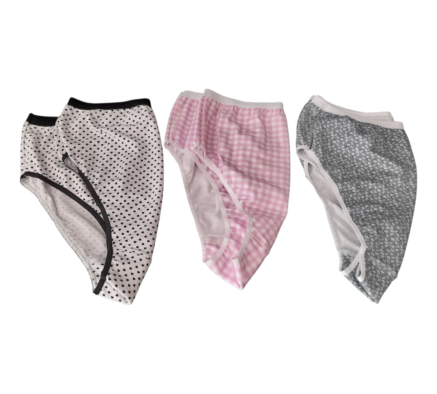 3-pack Γυναικείο βαμβακερό σλιπ 3/4 σε κλασική γραμμή και εμπριμέ σχέδιο #1205