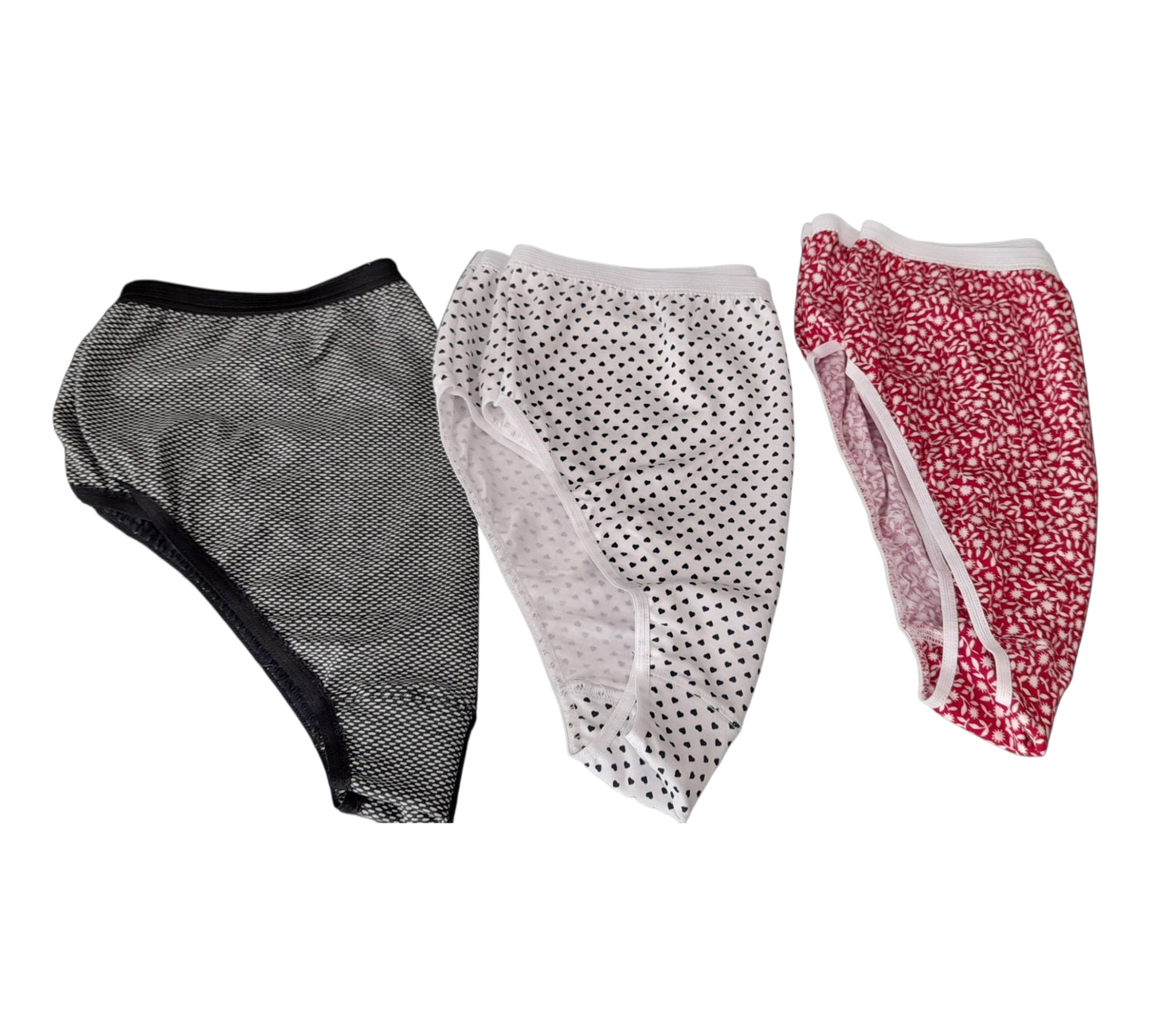 3-pack Γυναικείο βαμβακερό σλιπ 3/4 σε κλασική γραμμή και εμπριμέ σχέδιο #1205