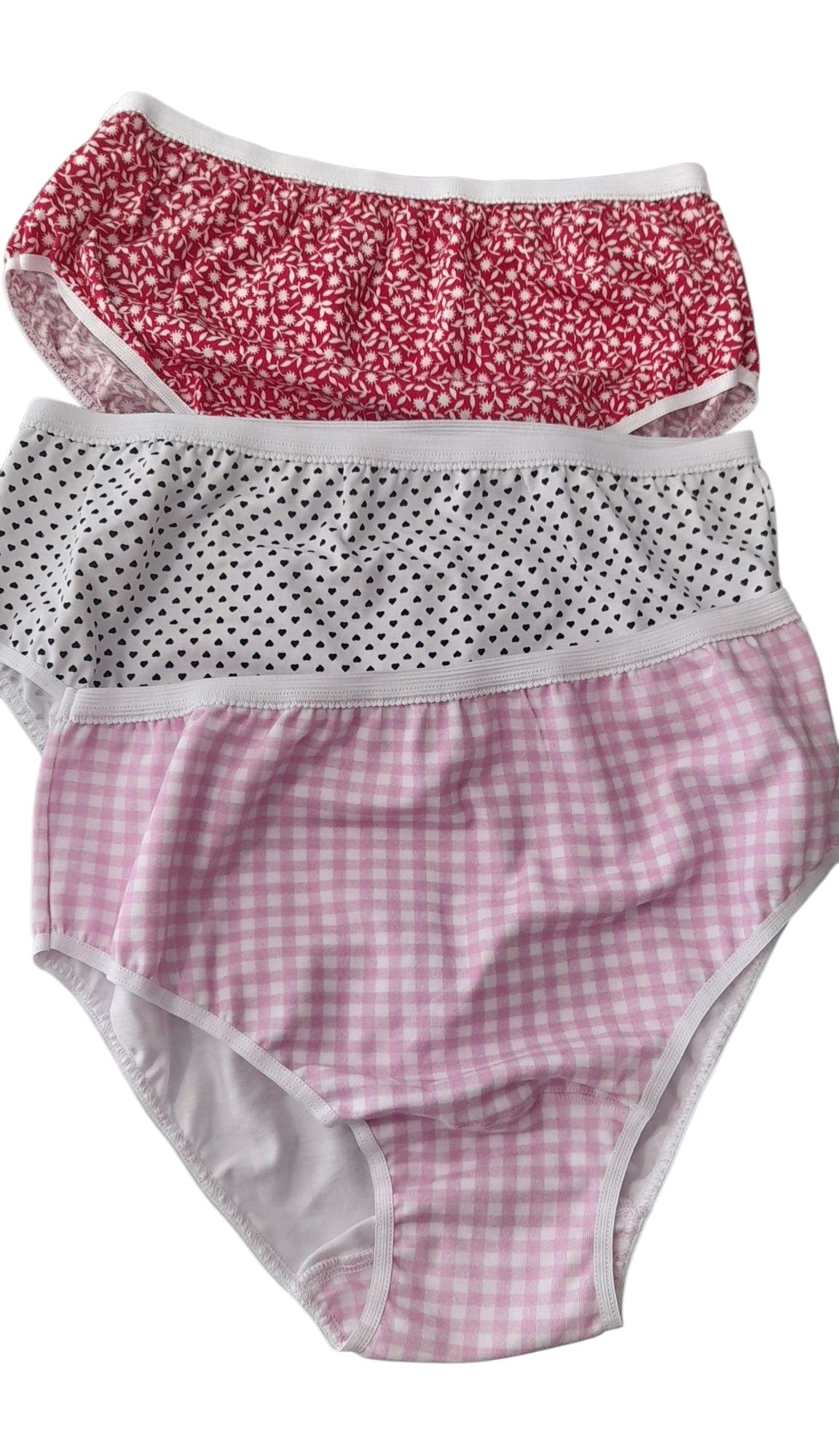 3-pack Γυναικείο βαμβακερό σλιπ 3/4 σε κλασική γραμμή και εμπριμέ σχέδιο #1205
