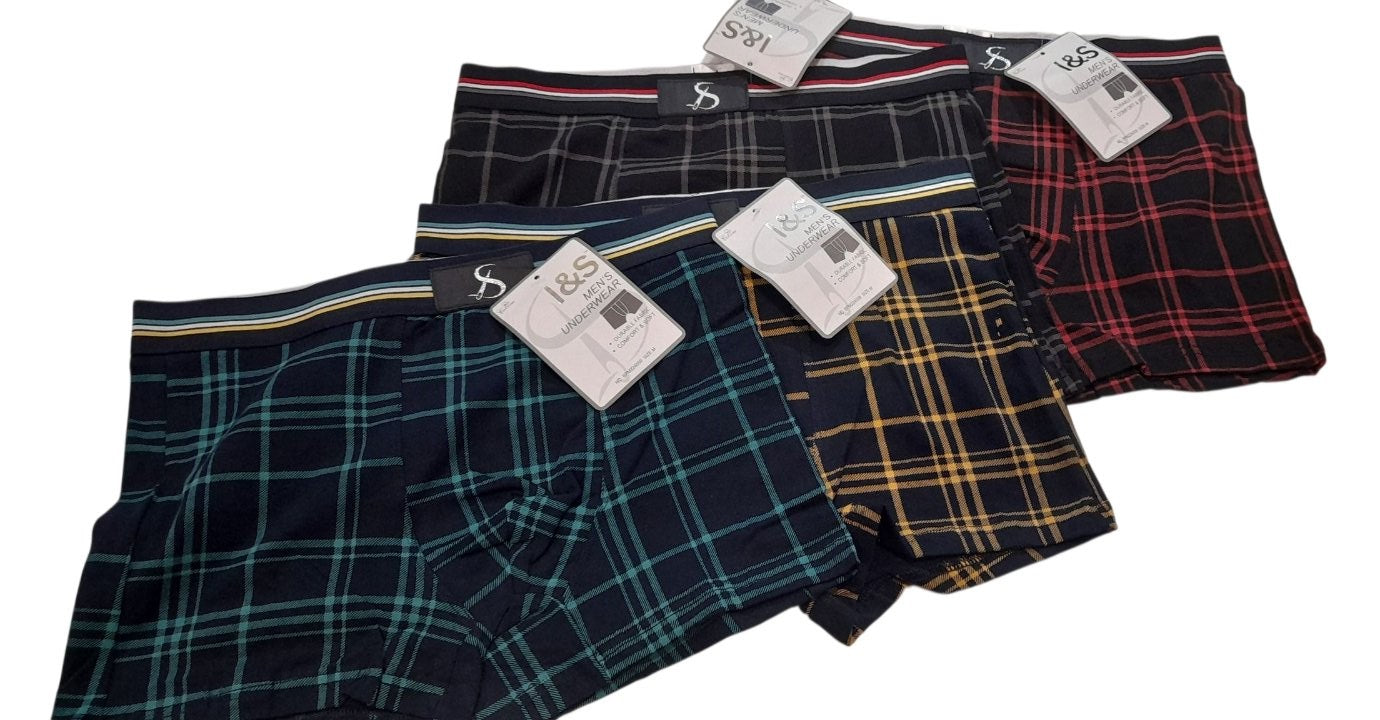 4-pack Men's boxer καρό με εξωτερικό λάστιχο βαμβ/ελαστάν #224059