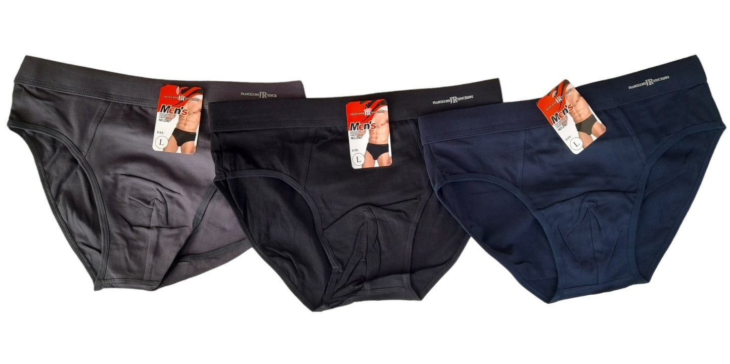 3-Pack Ανδρικό slip ελαστικό από βαμβάκι και ελαστάν μονόχρωμο #2567