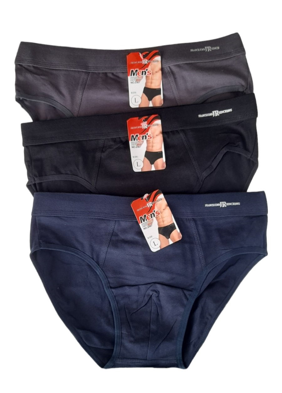 3-Pack Ανδρικό slip ελαστικό από βαμβάκι και ελαστάν μονόχρωμο #2567