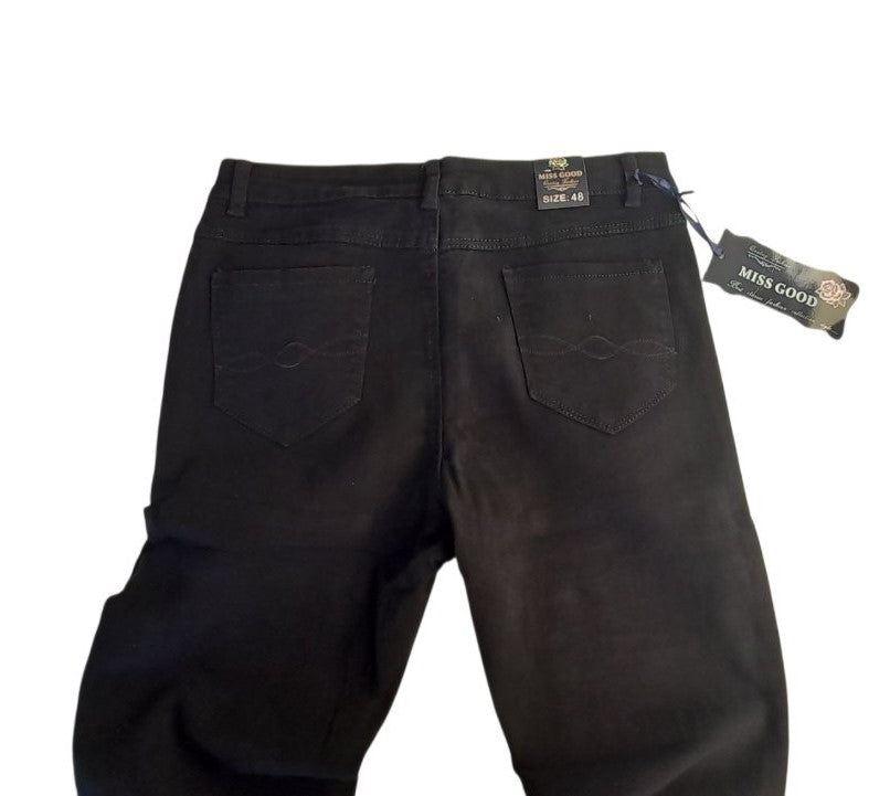 Γυναικείο τζην (jeans) παντελόνι ελαστικό Baggy line Blue black. #2637