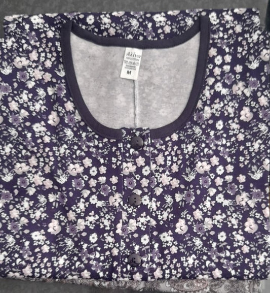 Mako cotton dress with print sleeve #330