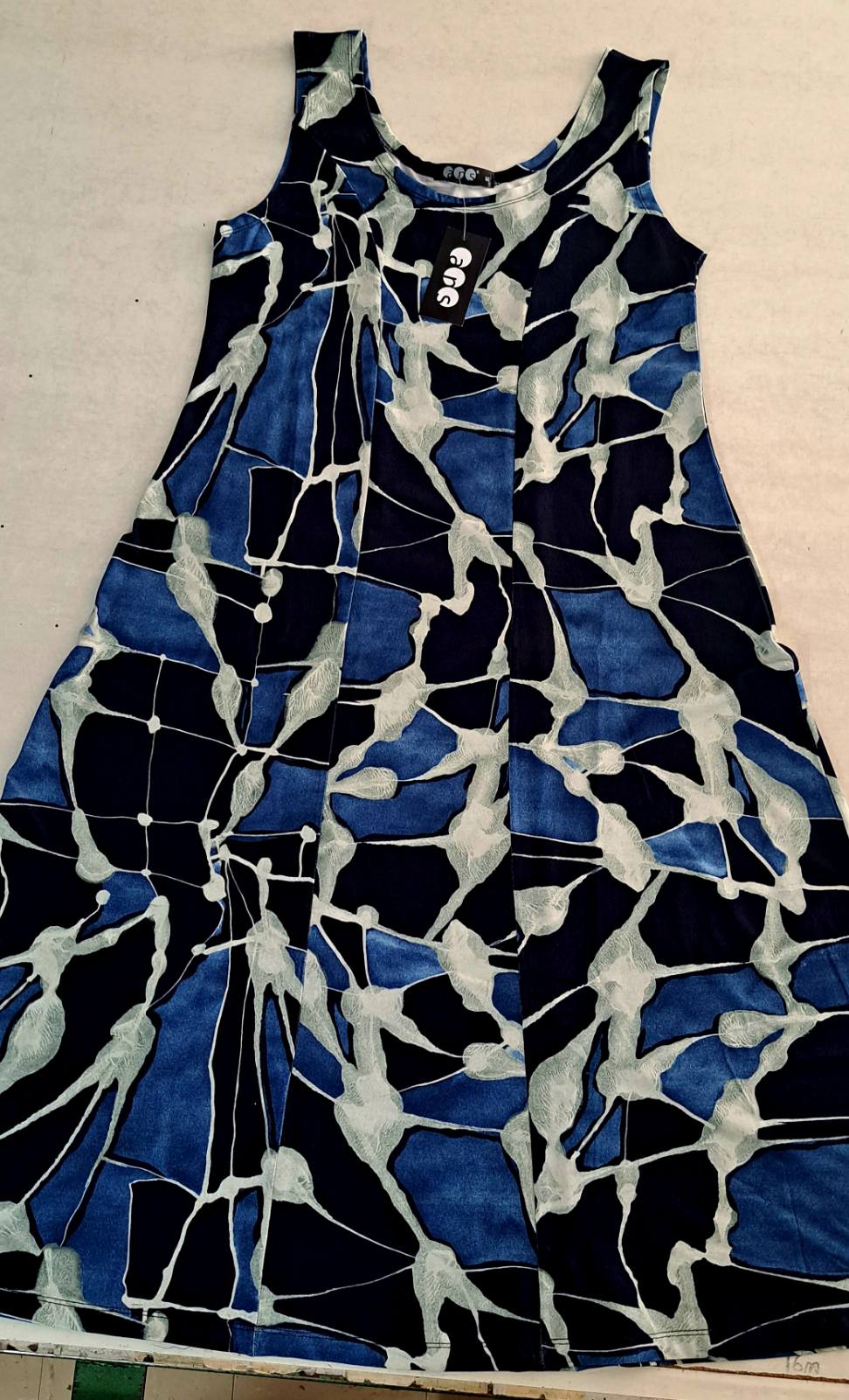 Sleeveless patchwork viscose dress #23-3320 
