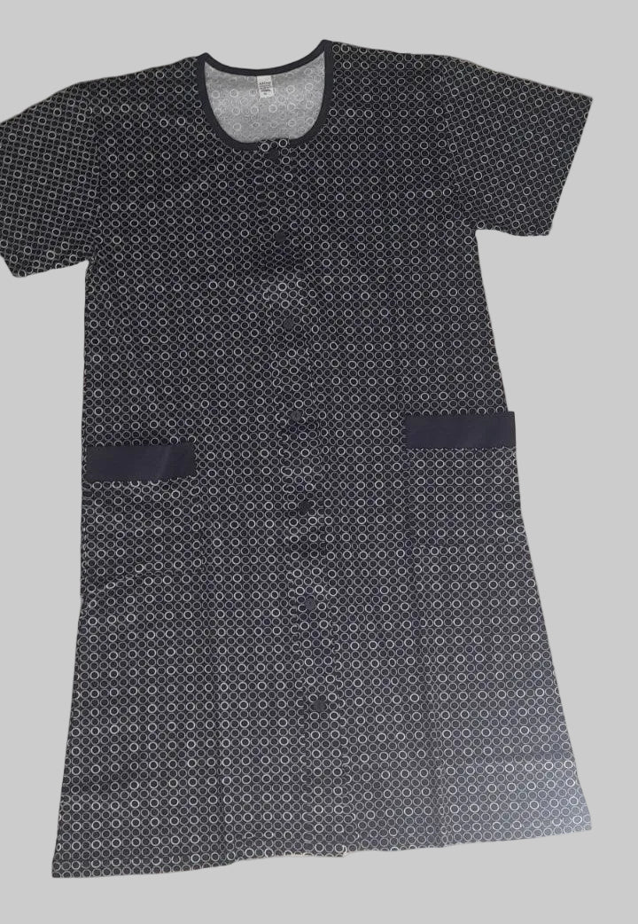 Mako cotton dress with print sleeve #330