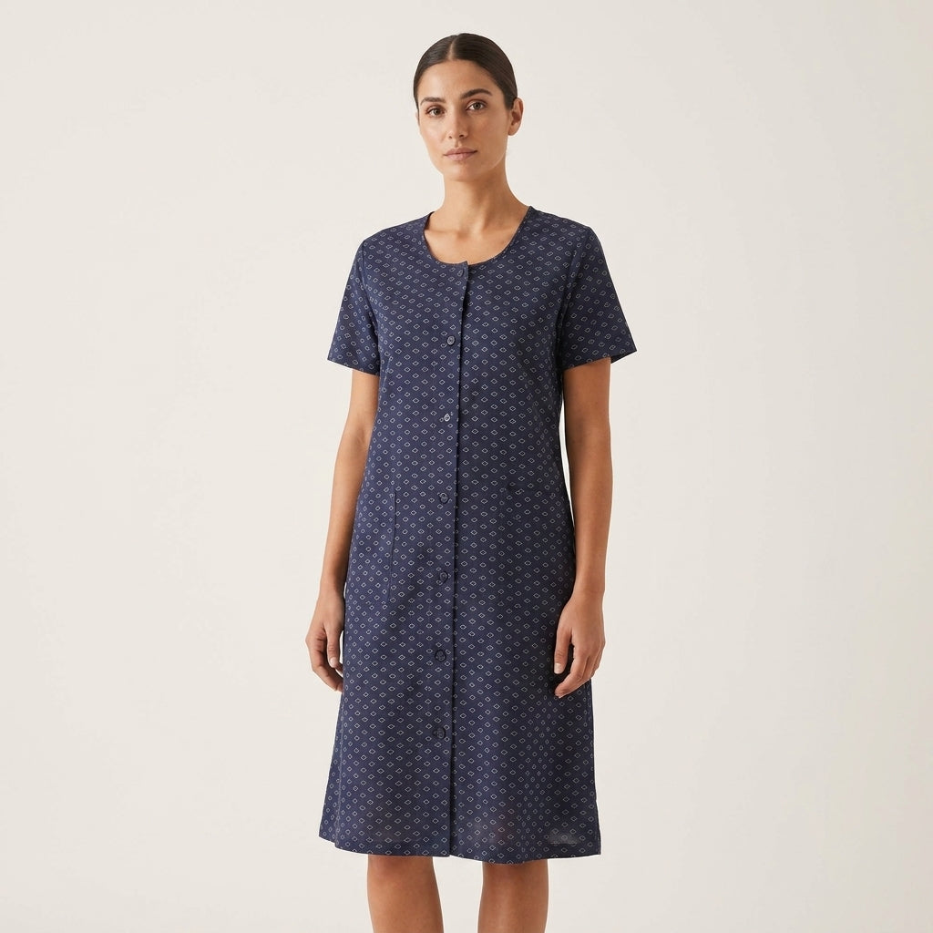 Mako cotton dress with print sleeve #330